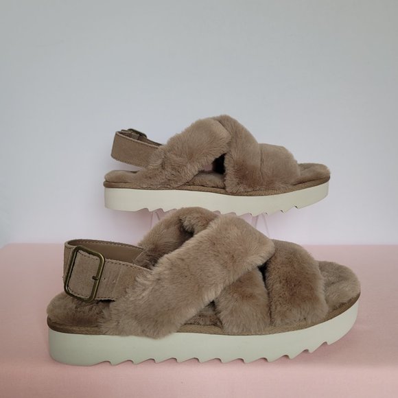 KOOLABURRA BY UGG Women’s Fuzz-EE Faux-Fur Slipper Sandals-Amphora. Size 9M⭐ - Picture 11 of 14